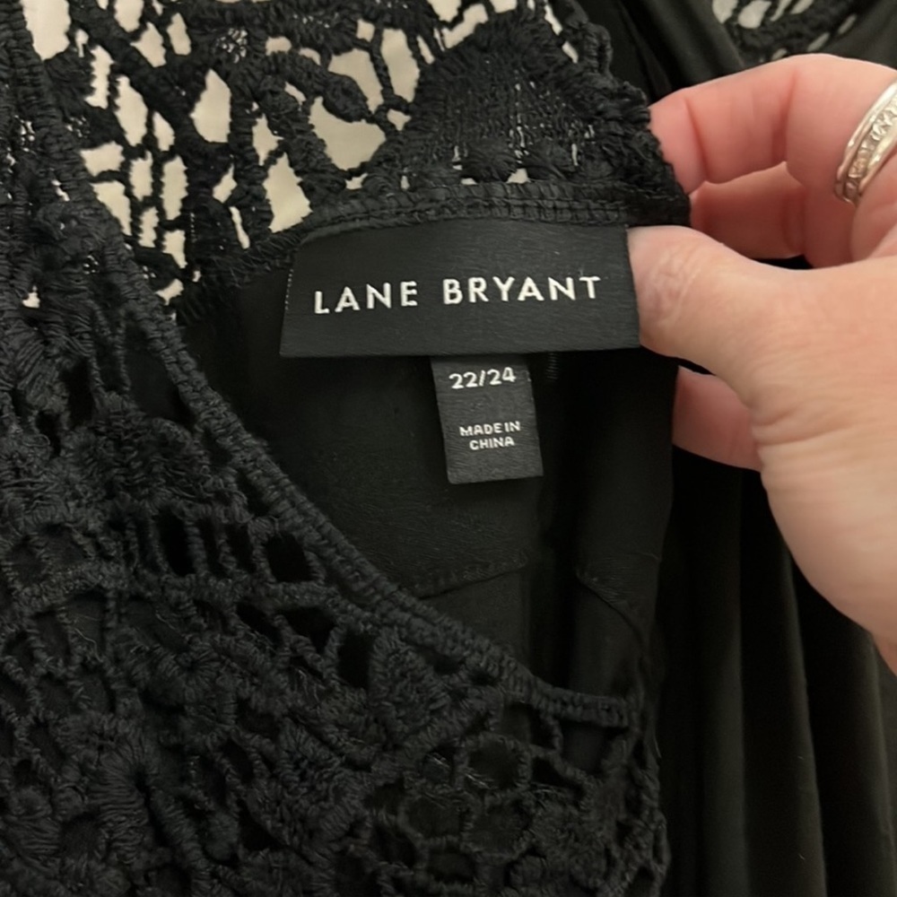 Layne Bryant 22-24 Black MIDI Dress Lace Bodice Casual Beachwear - Picture 11 of 12